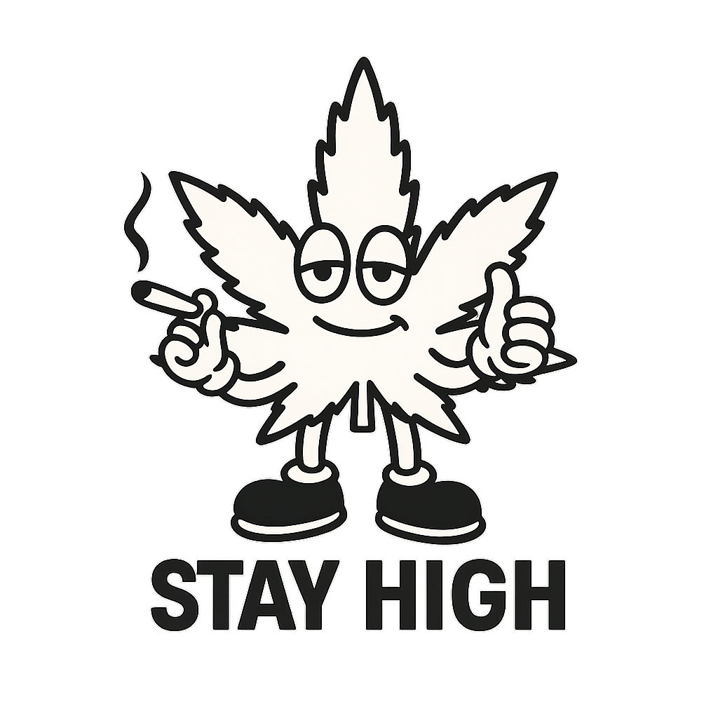 Stay High White Logo  - Freestyler Heavy Oversized T-Shirt ST/ST mit Stick
