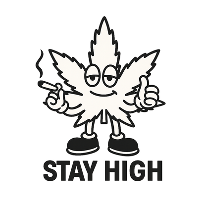 Stay High White Logo  - Freestyler Heavy Oversized T-Shirt ST/ST mit Stick